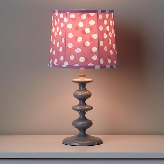 spots and dots table shade pink white